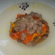 Рецепт Похлебки из бобов со сладкими перцами и мясным бульоном на бальзамическом уксусе