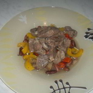 Рецепт Похлебки из фасоли со сладкими перцами и бараниной в уцхо сунели