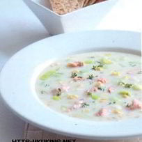 Рецепт Похлебки из лосося, порея и кукурузы