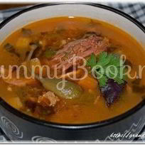 Рассольник из индейки с перловкой