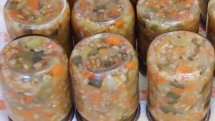 Рецепт Рассольника на зиму с рисом в банках