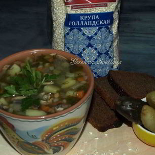 Рецепт Рассольника с грибами и перловой крупой
