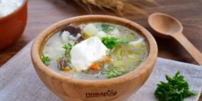 Рецепт рассольника с гусиными потрошками