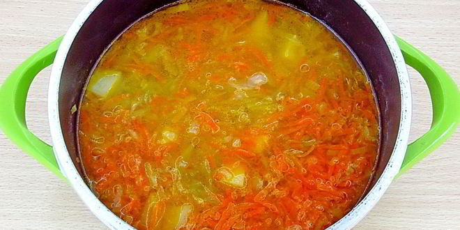 Рецепт щей из свежей капусты с плавленым сыром