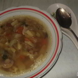 Рецепт Щей на курином бульоне с шампиньонами