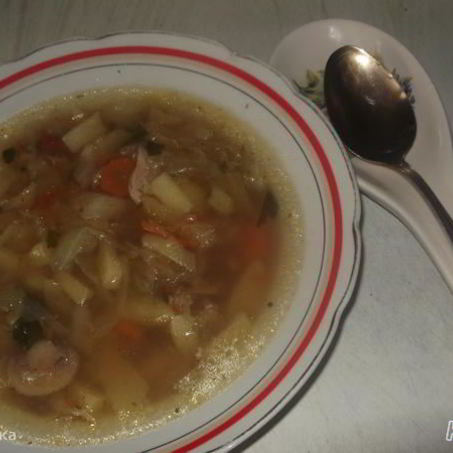 Рецепт Щей на курином бульоне с шампиньонами