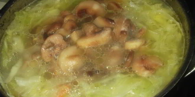 Рецепт щей на курином бульоне с шампиньонами