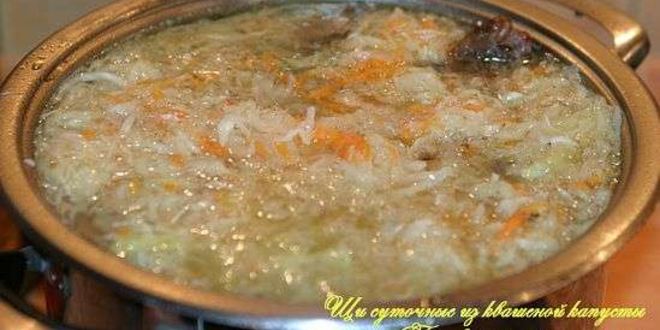 Рецепт щей суточных из квашенной капусты