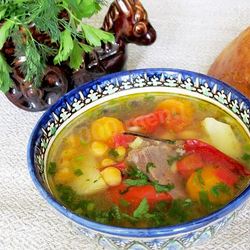 Рецепт Шурпы с нутом и бараниной в кастрюле