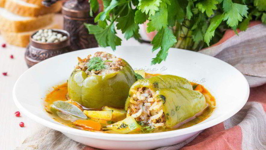 Рецепт супа с фаршированными перцам дулма-шурпа