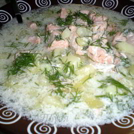 Рецепт Сливочного супа из лосося