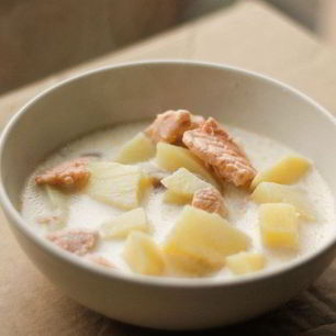 Рецепт Сливочного супа из семги