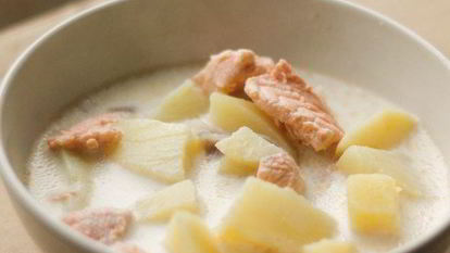 Рецепт Сливочного супа из семги