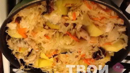 Рецепт Солянки Второе блюдо Тушенная картошка с рыбой и квашенной капустой