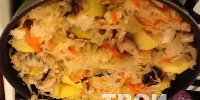 Рецепт солянки второе блюдо тушенная картошка с рыбой и квашенной капустой