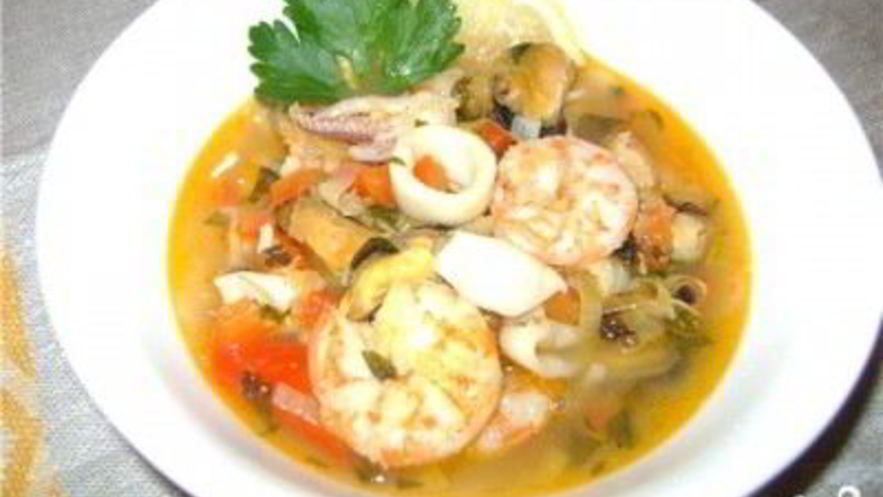 Рецепт супа из морского коктейля