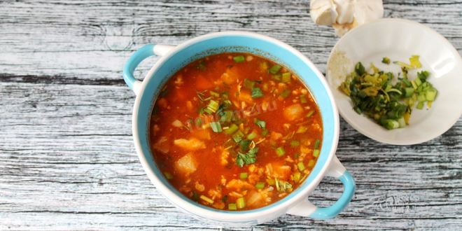 Рецепт супа харчо из свинины с рисом