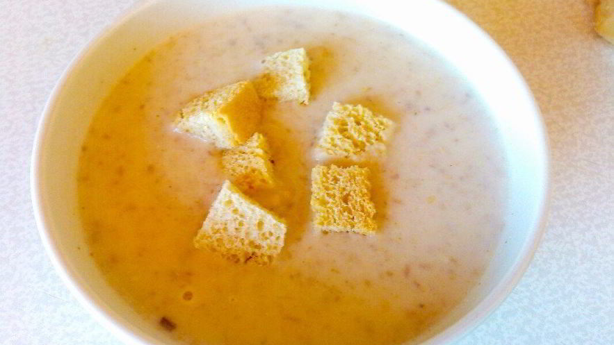 Рецепт грибного супа-пюре на курином бульоне