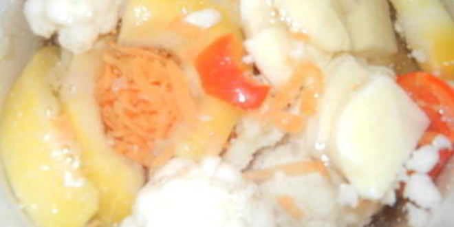 Рецепт курицы с овощами-суп пюре