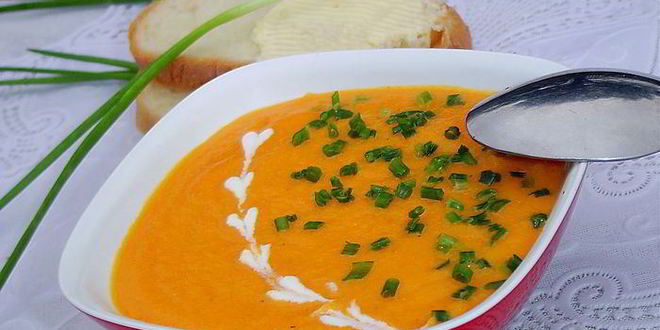 Рецепт морковного супа-пюре с зеленым луком