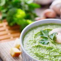 Суп-пюре из брокколи с грибами