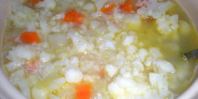 Рецепт супа-пюре из цветной капусты со сливками и сыром