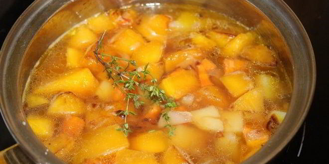 Рецепт тыквенно-картофельного суп-пюре с беконом