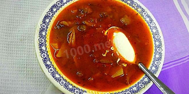 Рецепт супа с грибами и фасолью