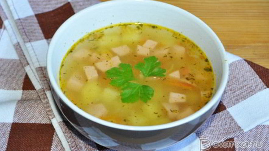 Рецепт супа с колбасой и вермишелью