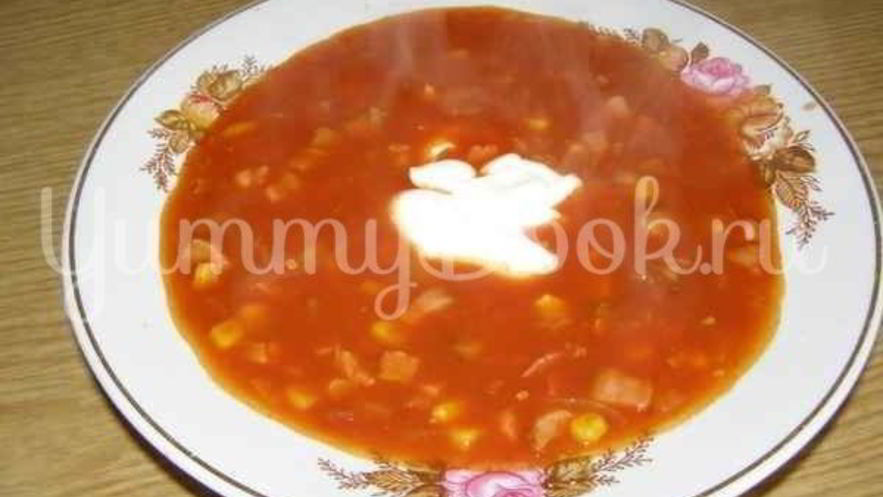 Рецепт супа томатного с кукурузой
