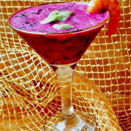 Рецепт Холодного свекольника с креветками