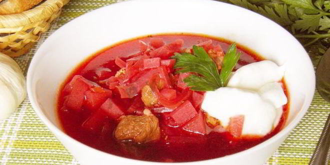 Рецепт классического горячего свекольника с мясом