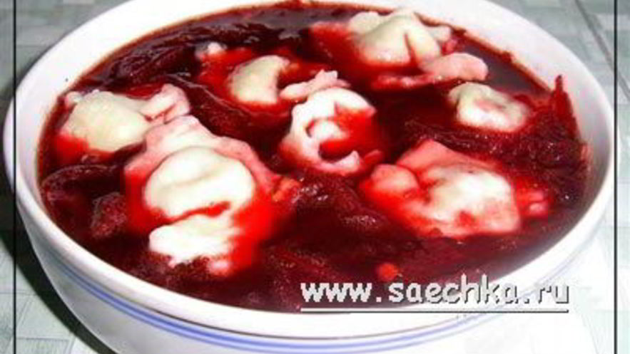 Рецепт свекольника грибного с ушками