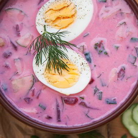 Рецепт Свекольника курицей, кинзой и хреном