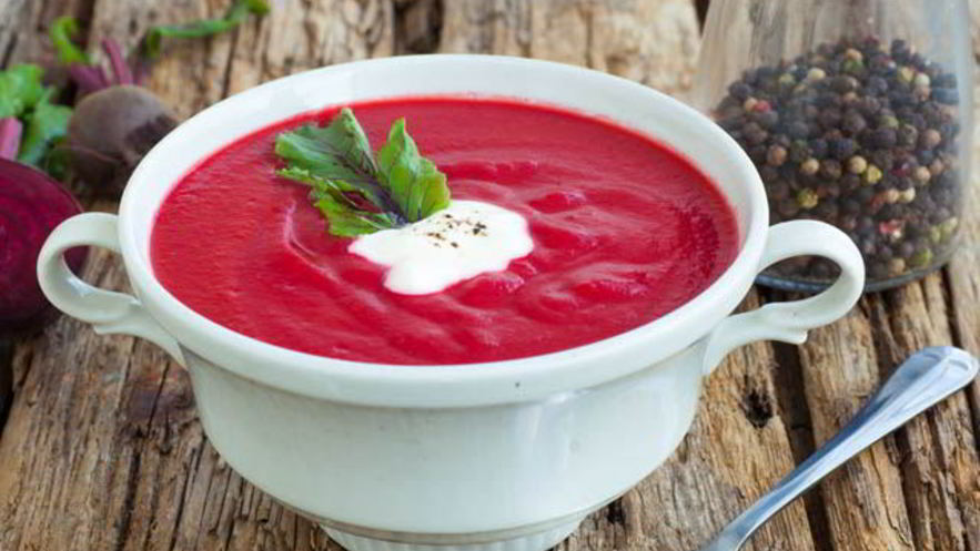 Рецепт свекольника-пюре из запеченных овощей на кефире