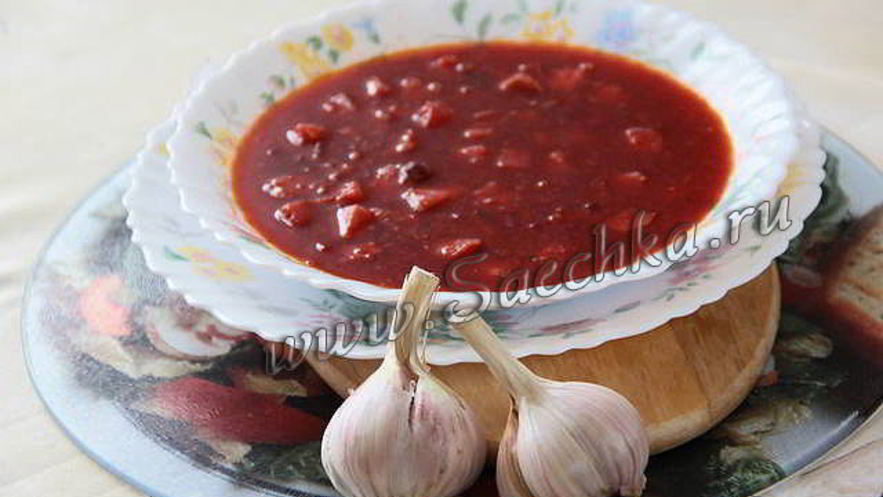 Рецепт свекольника с фасолью и грибами