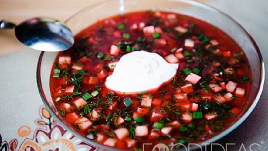 Рецепт свекольника с колбасой