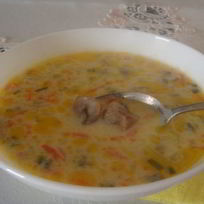 Сливочно-сырный суп с шампиньонами
