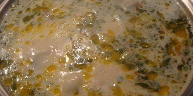 Рецепт сливочно-сырного суп с шампиньонами
