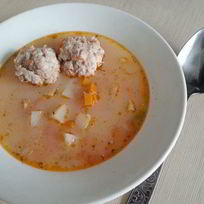 Рецепт Сырно-чесночного суп с фрикадельками