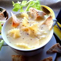 Рецепт Сырно-макаронного суп и чипсы из лаваша