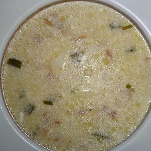 Рецепт Сырного супа с беконом