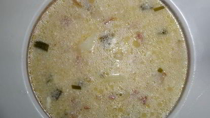 Рецепт Сырного супа с беконом