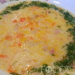 Рецепт Сырного супа с колбасой