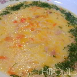 Рецепт Сырного супа с колбасой