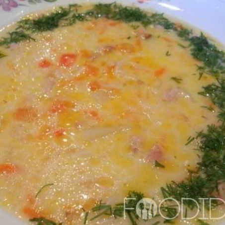 Рецепт Сырного супа с колбасой