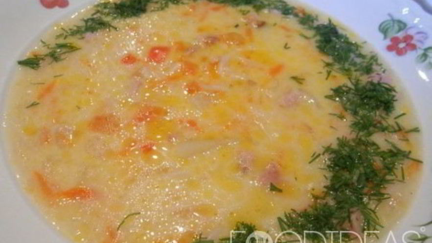 Рецепт сырного супа с колбасой