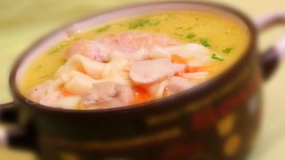 Рецепт Сырного супа с лапшой