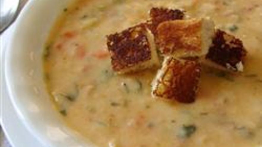 Рецепт сырного супа с лососем