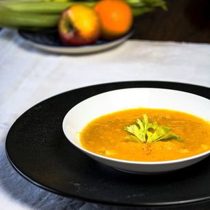 Рецепт Тыквенного супа с сельдереем и апельсином